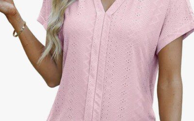 V-Neck Eyelet Tops as low as $6.99 (All Colors and Sizes are on Sale!  {S-XXL}